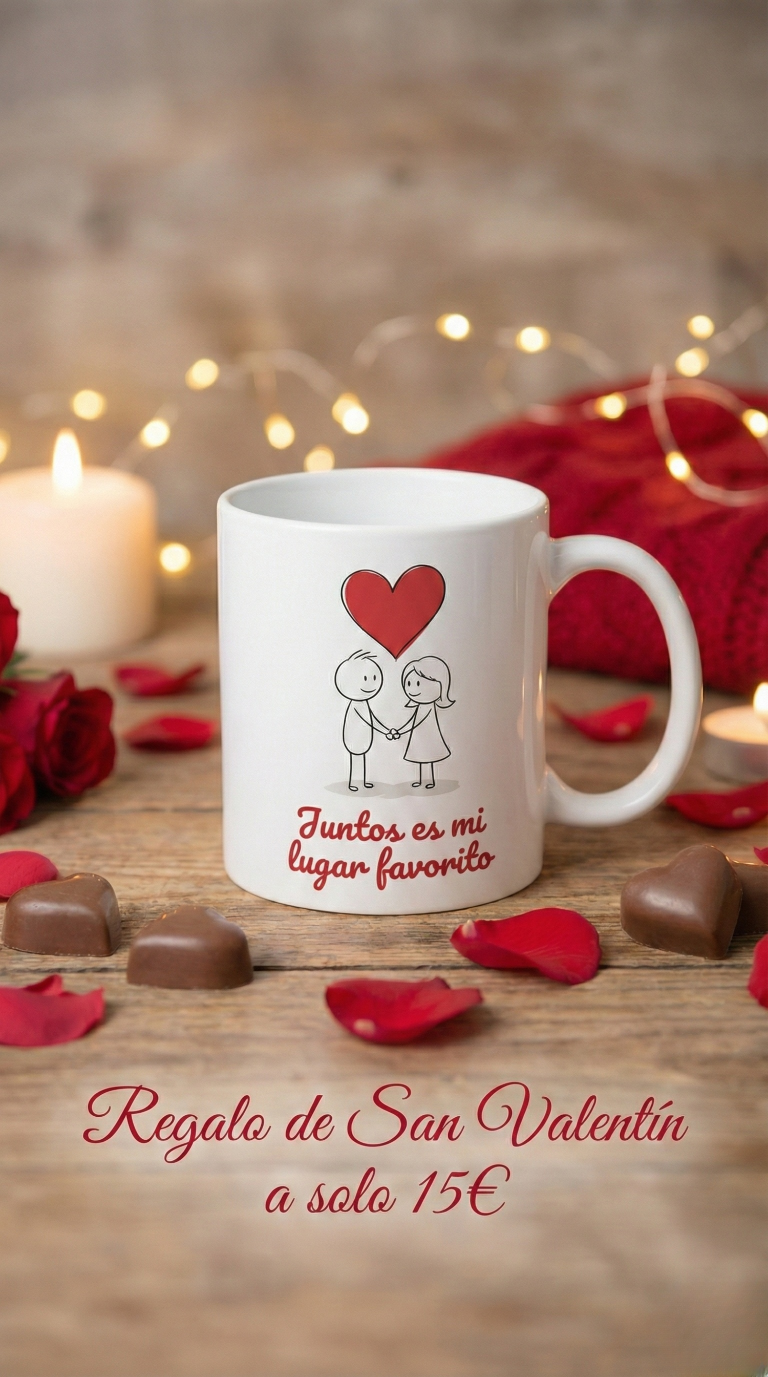 Taza de San Valentín con frase “Juntos es mi lugar favorito”, regalo romántico para parejas – 15€